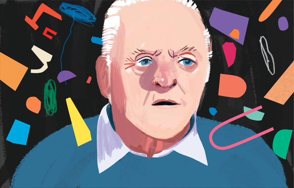 Anthony Hopkins stars in Florian Zeller’s adaptation of his own play.Illustration by Keith Negley