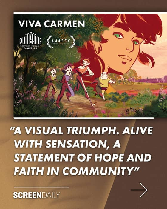 VIVA CARMEN – "A visual triumph. Alive with sensation, a statement of hope and faith in community" — Screen Daily's Wendy Ide reviews Sébastien Laudenbach's VIVA CARMEN.

————————————
@seblaud
@folivari
@hautetcourt
@cameliajordana 
@quinzaine_des_ci
