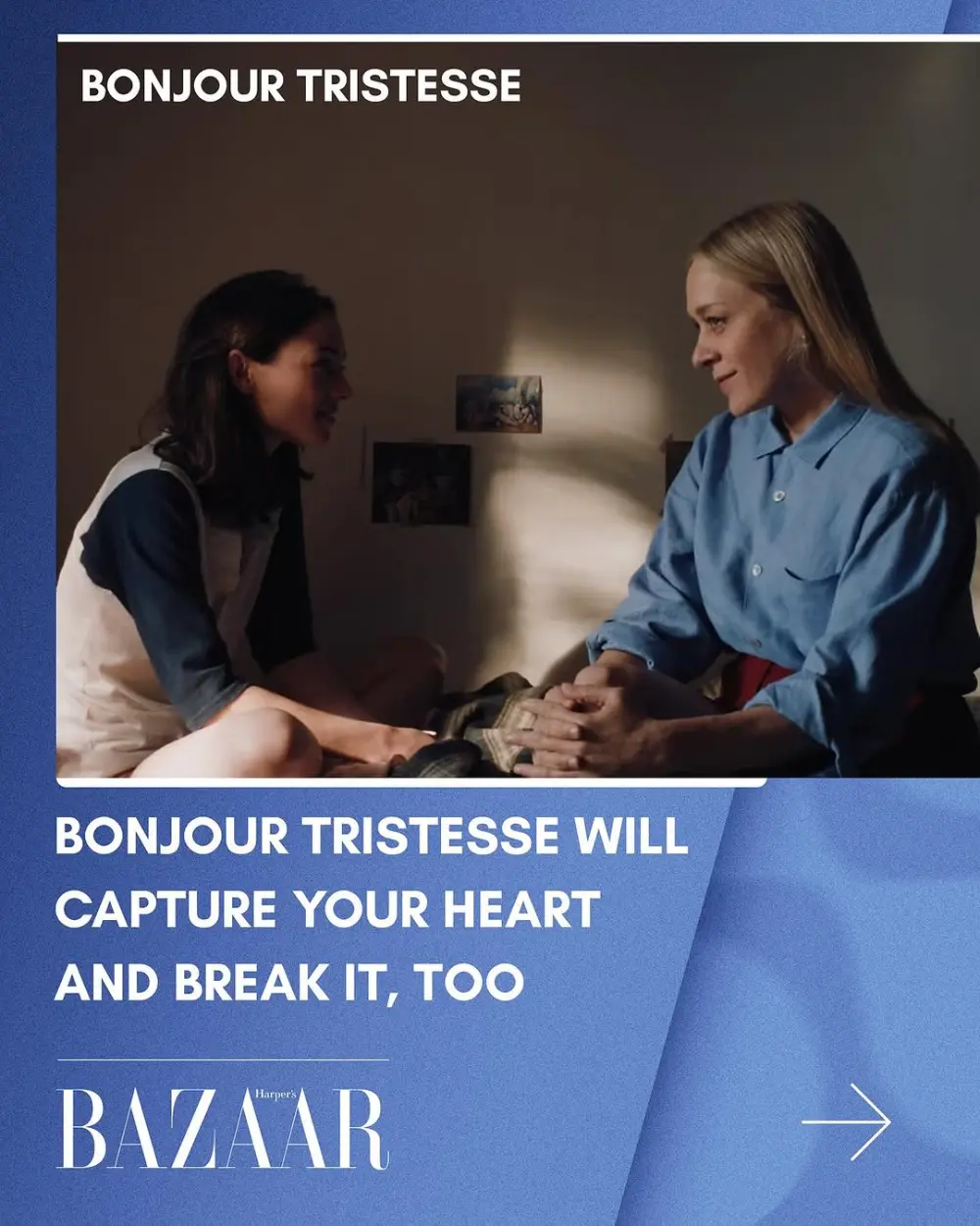 ✨ Exclusive from @harpersbazaarus on Durga Chew-Bose’s literary adaptation BONJOUR TRISTESSE – Starring Chloë Sevigny, Claes Bang & Lily McInerny ✨