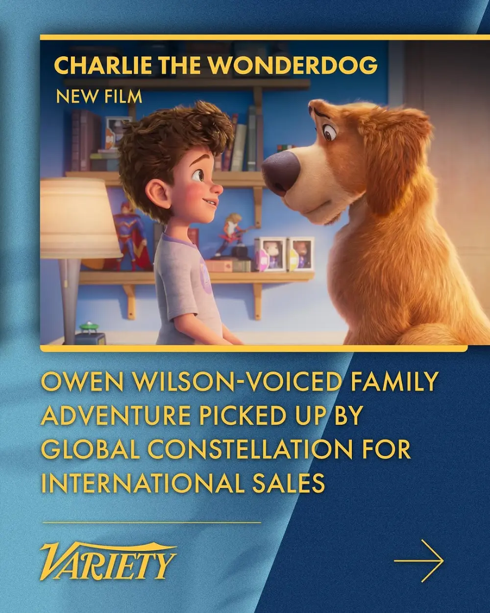 ⚡️ NEW FILM: Owen Wilson lends his voice to CHARLIE THE WONDERDOG, an upcoming CG-animated superhero adventure about a boy and his superpowered pup. 