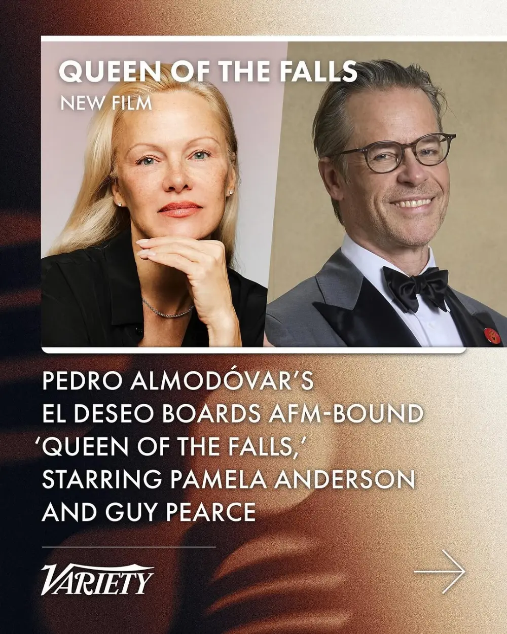 🚨🚨Thrilled to announce QUEEN OF THE FALLS, a new film from Rania Attieh and Daniel Garcia, starring Pamela Anderson and Guy Pearce