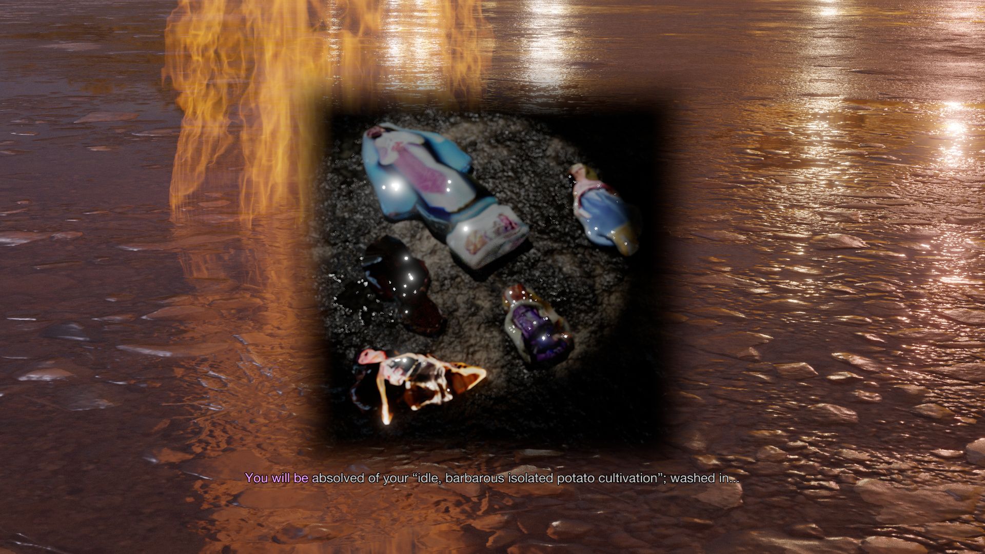 a border of flat stones Poster