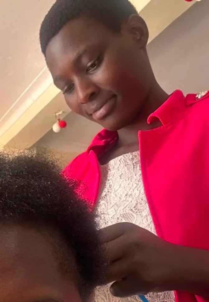 A young woman supported by MORE